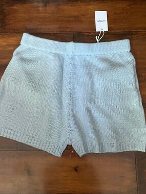 Light Blue High-Waist Knit Women’s Shorts